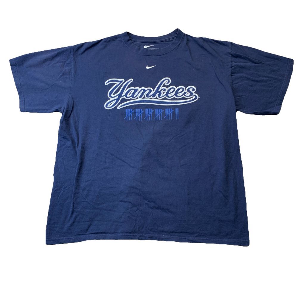 Nike New York Yankees MLB 27 Time World Champ Center Swoosh Shirt XL  27 Bats